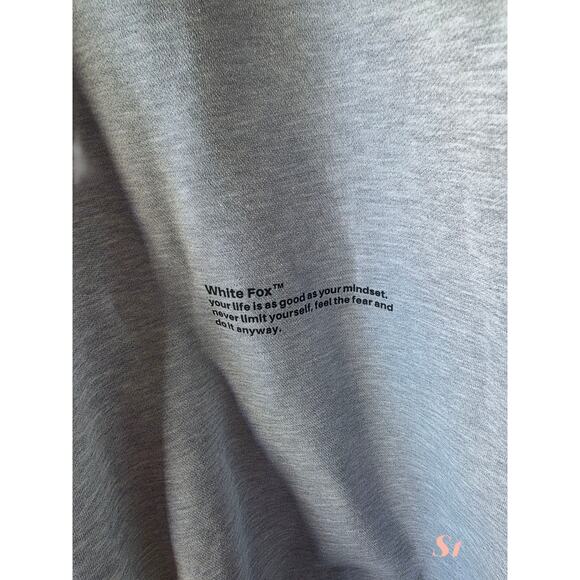 White Fox Caught Up with You Zip Front Words Grey L/XL * S1 - Picture 2 of 6